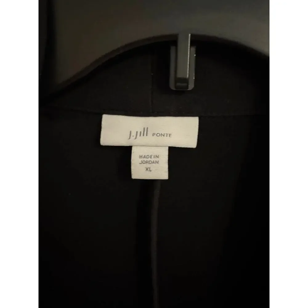 J. JIll Ponte New Stretch Single Button Blazer Pockets Black XL